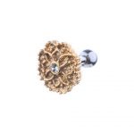 Tragus & Helix – Gold Floral Top – 316L Surgical Steel
