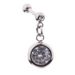 Helix Barbell – Round Bezel Crystal Drop