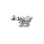 Tragus & Helix – Butterfly Top with CZ – 316L Surgical Steel