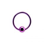 Purple Titanium Micro Ball Closure Ring