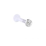 Bioflex internal Labret with 316 L Jeweled Disc (Crystal)