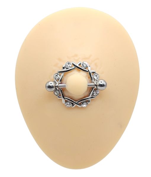 Floral Shield Nipple Piercing – No Stone - Image 2