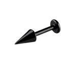 Tragus, Helix & Lip Labret – Black Long Cone – 316L Surgical Steel