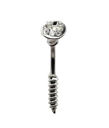 Belly Ring – Screw Design – Crystal – 316L Surgical Steel