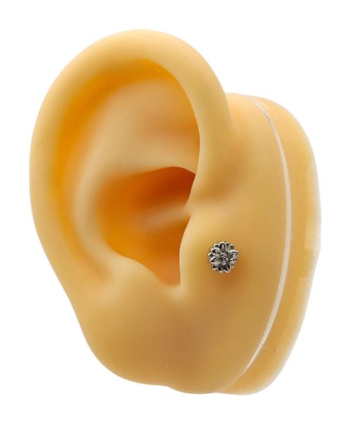 Internally Threaded Labret – Crystal Flower - Image 2