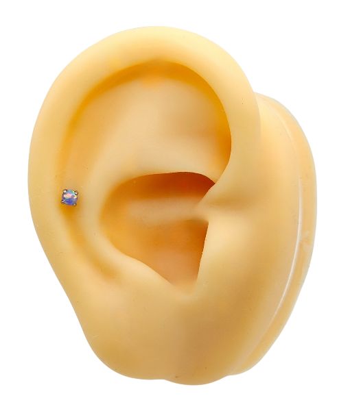 Internally Threaded Labret – Purple Opal Round Stone - Image 3