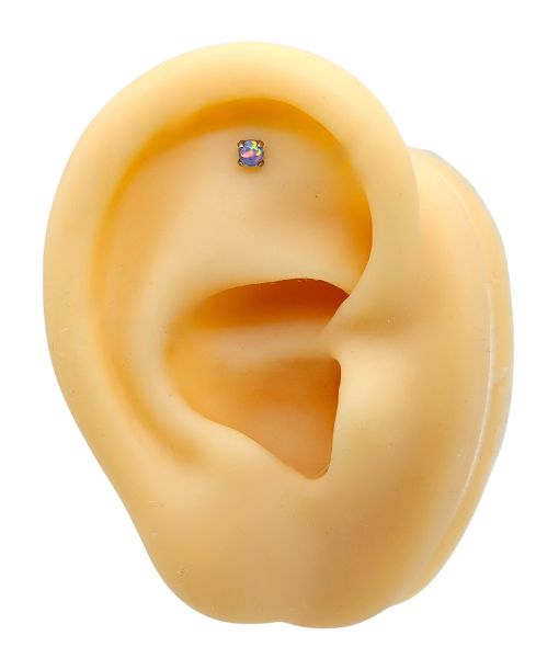 Internally Threaded Labret – Purple Opal Round Stone - Image 4