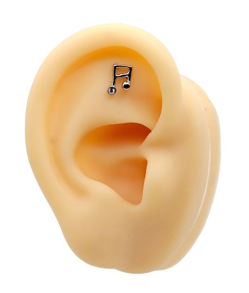 Music Note Helix Stud – Minimalist Design - Image 3