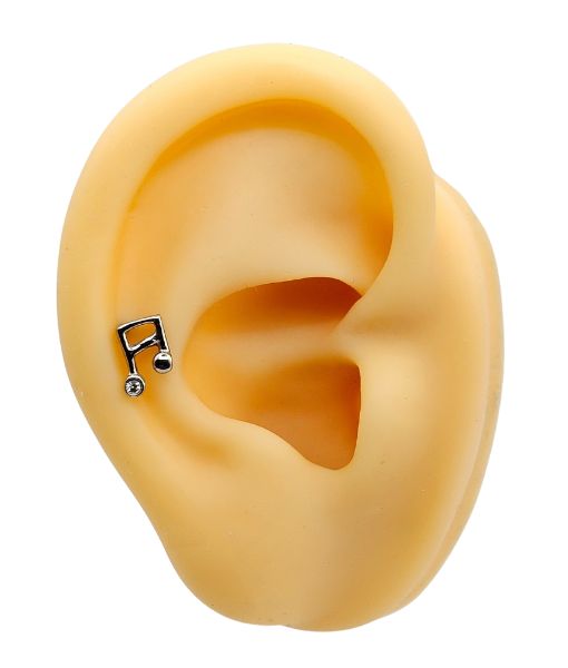 Music Note Helix Stud – Minimalist Design - Image 2