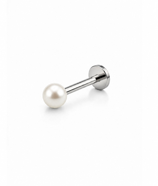 Cream Pearl Labret – Tragus, Helix & Lip – 316L Surgical Steel