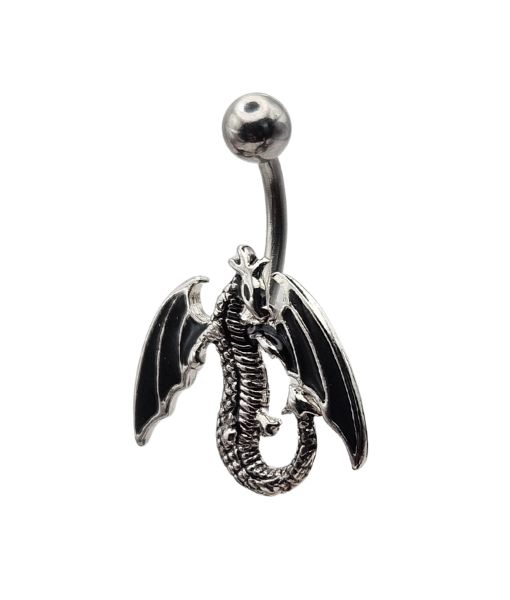 Belly Ring – Dragon Design – 316L Surgical Steel - Image 2
