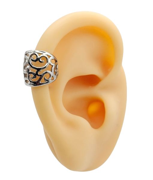 Chain-Link Edge Ear Cuff – Dual Texture - Image 2