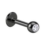 Black Jewelled Micro – Lip Piercing – 316L Surgical Steel