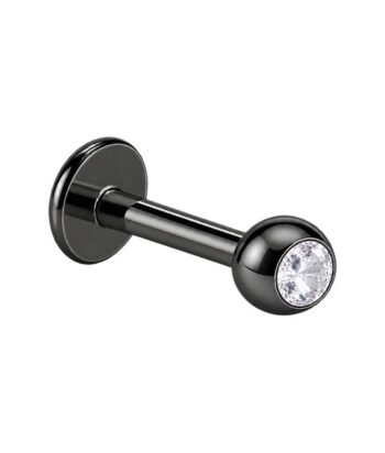 Black Jewelled Micro – Lip Piercing – 316L Surgical Steel
