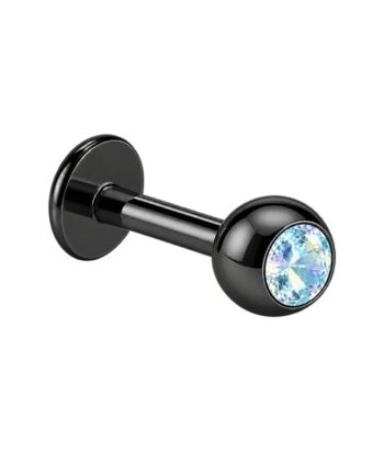 Black Jewelled – Lip Piercing – 316L Surgical Steel