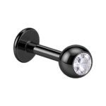 Black Jewelled – Lip Piercing – 316L Surgical Steel