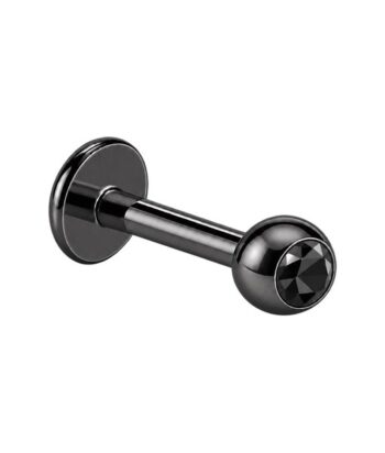 Black Jewelled Micro – Lip Piercing – 316L Surgical Steel
