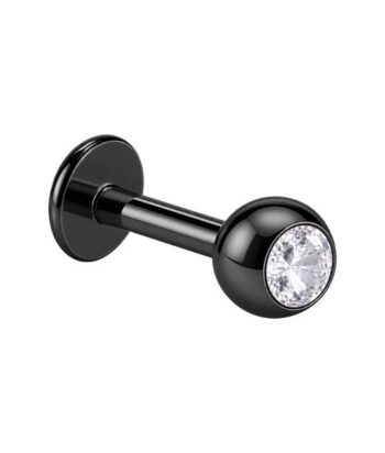 Black Jewelled – Lip Piercing – 316L Surgical Steel