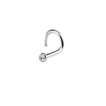 Titanium Jewelled Nose Screw – 1.0 mm (Left Curve)