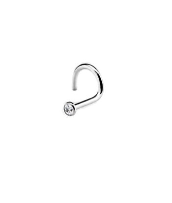 Titanium Jewelled Nose Screw – 1.0 mm (Left Curve)