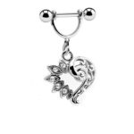 Fancy Heart Nipple Piercing – Clear Accent