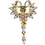 Fashion Banana-Jeweled Reverse Butterfly