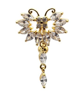 Fashion Banana-Jeweled Reverse Butterfly