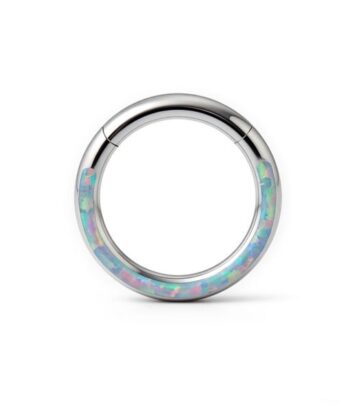 Opal Hinged Clicker – Pastel White Inlay