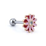 Pink Daisy Helix Stud