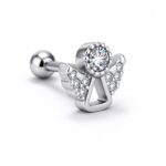Angel Design Helix Stud – Crystal Accent