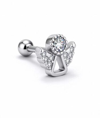 Angel Design Helix Stud – Crystal Accent