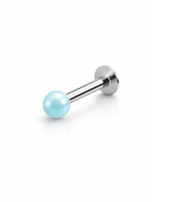 Light Blue Pearl Labret – Tragus, Helix & Lip – 316L Surgical Steel