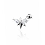 Butterfly Wing Helix Stud – Cubic Zirconia Accent