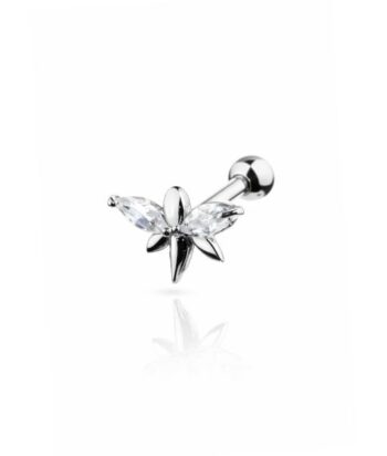 Butterfly Wing Helix Stud – Cubic Zirconia Accent