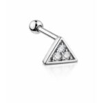 Triangle Helix Stud – Cubic Zirconia Inlay