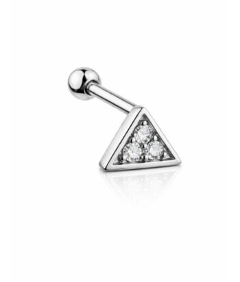 Triangle Helix Stud – Cubic Zirconia Inlay