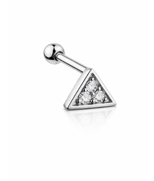Triangle Helix Stud – Cubic Zirconia Inlay
