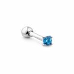 Micro Barbell – Round Aqua CZ