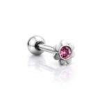 Micro Barbell – Pink Flower CZ