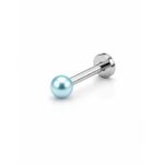 Micro Blue Pearl Labret – Flat Back