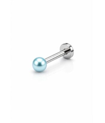 Micro Blue Pearl Labret – Flat Back