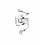 Two-Band Crossover Ear Cuff – Crystal Accent