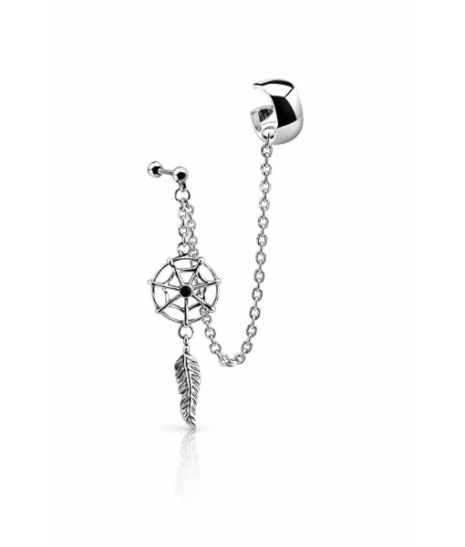 Abstract Cut-Out Ear Cuff – Silver Finish