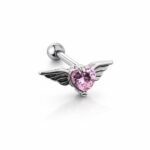 Helix Barbell – Pink Gem with Angel Wings
