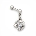 Tragus & Helix – Heart Dangle with CZ – 316L Surgical Steel