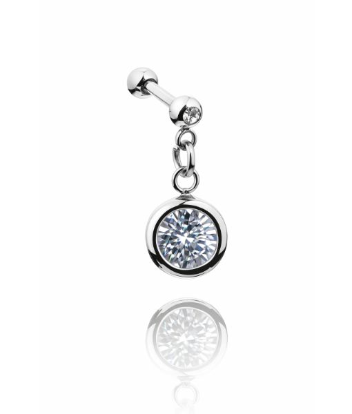 Helix Barbell – Round Bezel Crystal Drop