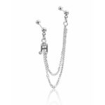 Helix Barbell – Double Chain Music Note CZ Charm