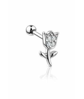 Tragus & Helix – Rose Stem CZ – 316L Surgical Steel