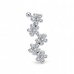Helix Barbell – Floral CZ Cluster