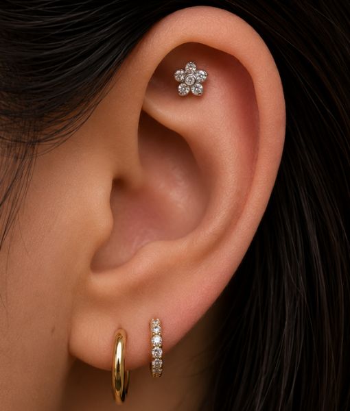TITANIUM CZ FLOWER - Image 2